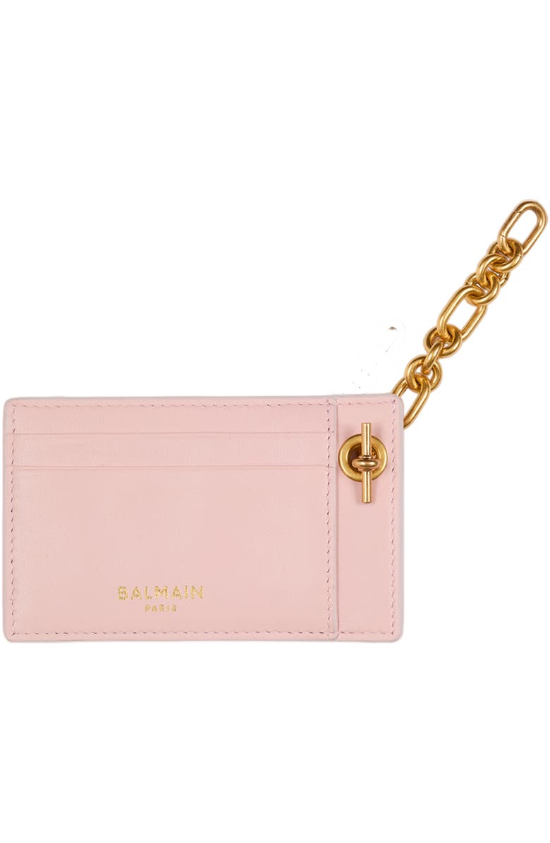 Balmain Smooth Leather Pulse card holder, Alternate, color, Pink