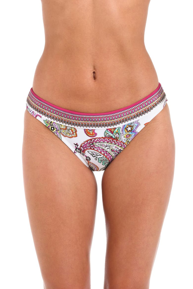 Nicole Bright Paisley Bikini Bottoms, Main, color, WHITE MULTI