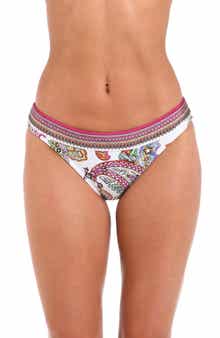 L'AGENCE Nicole Bright Paisley Bikini Bottoms