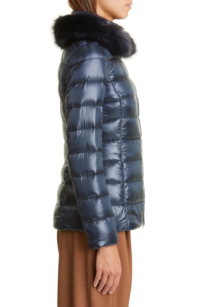 Herno Claudia Water Repellent Down Coat with Faux Fur Trim, Alternate, color, 