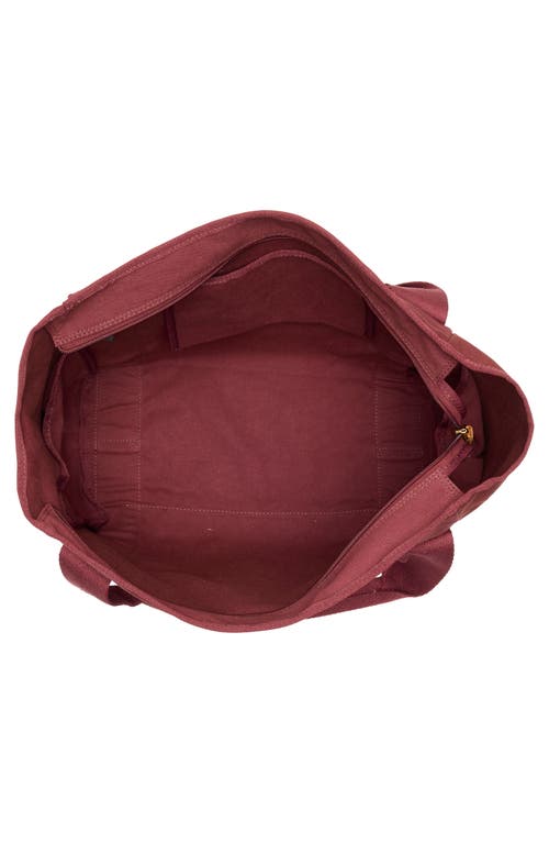 New Amsterdam Leatherworks Liliana Large Canvas Tote Bag In Burgundy