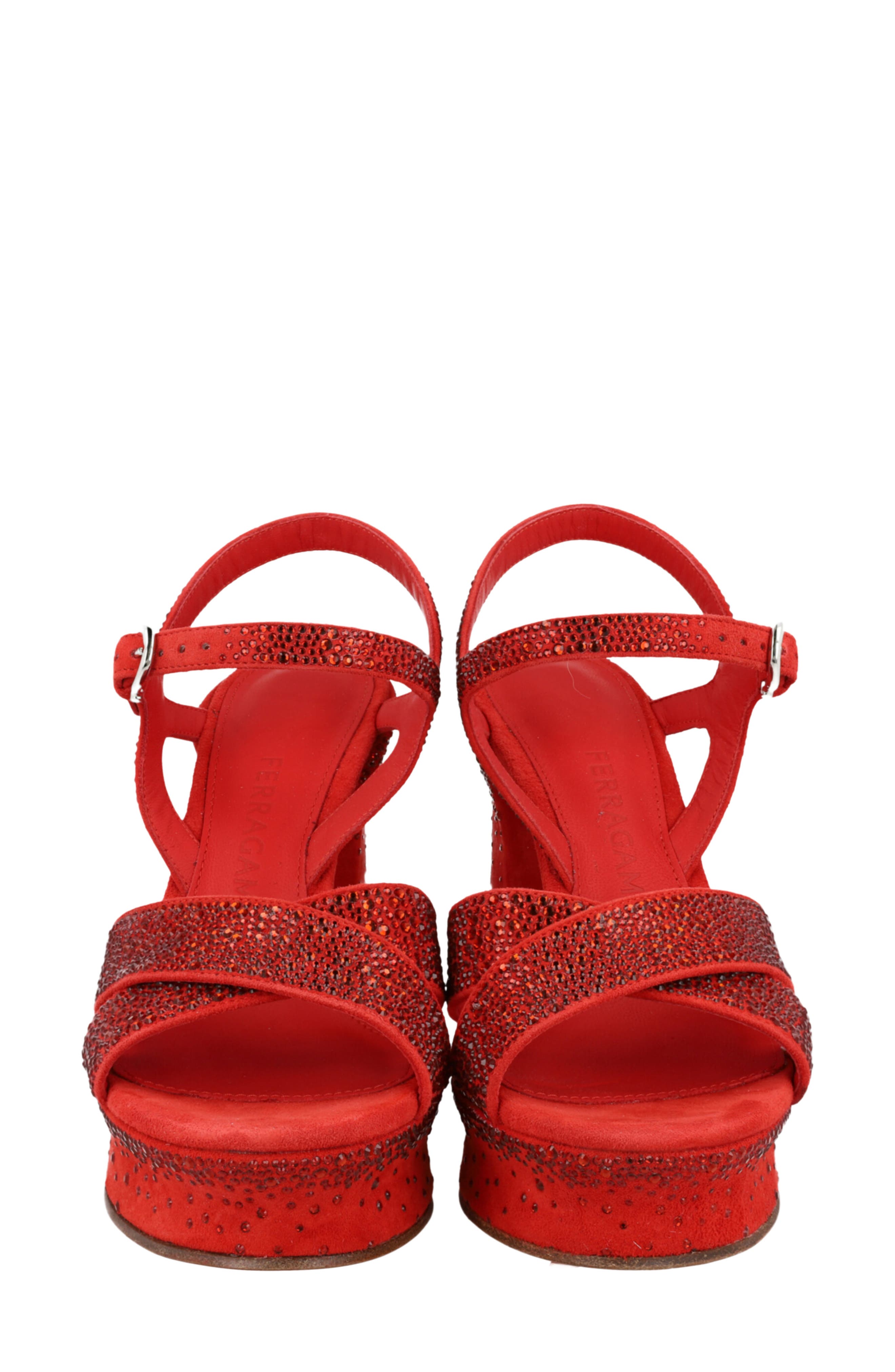 Sonya Leather Platform Sandal, Alternate, color, RED