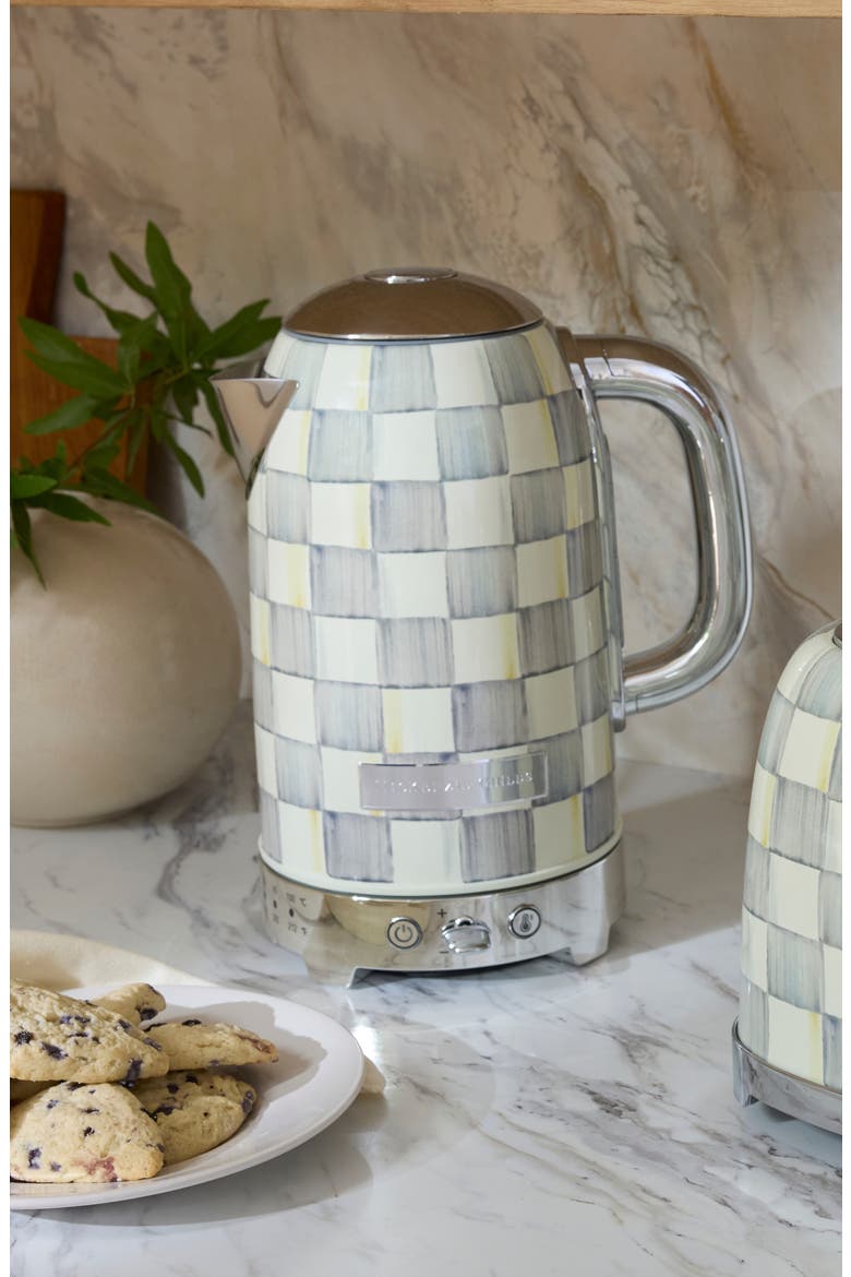 Sterling Check Electric Kettle, Alternate, color, STERLING
