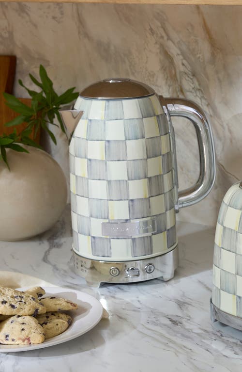 Mackenzie-childs Mackenzie Childs Courtly Check Electric Kettle In Metallic