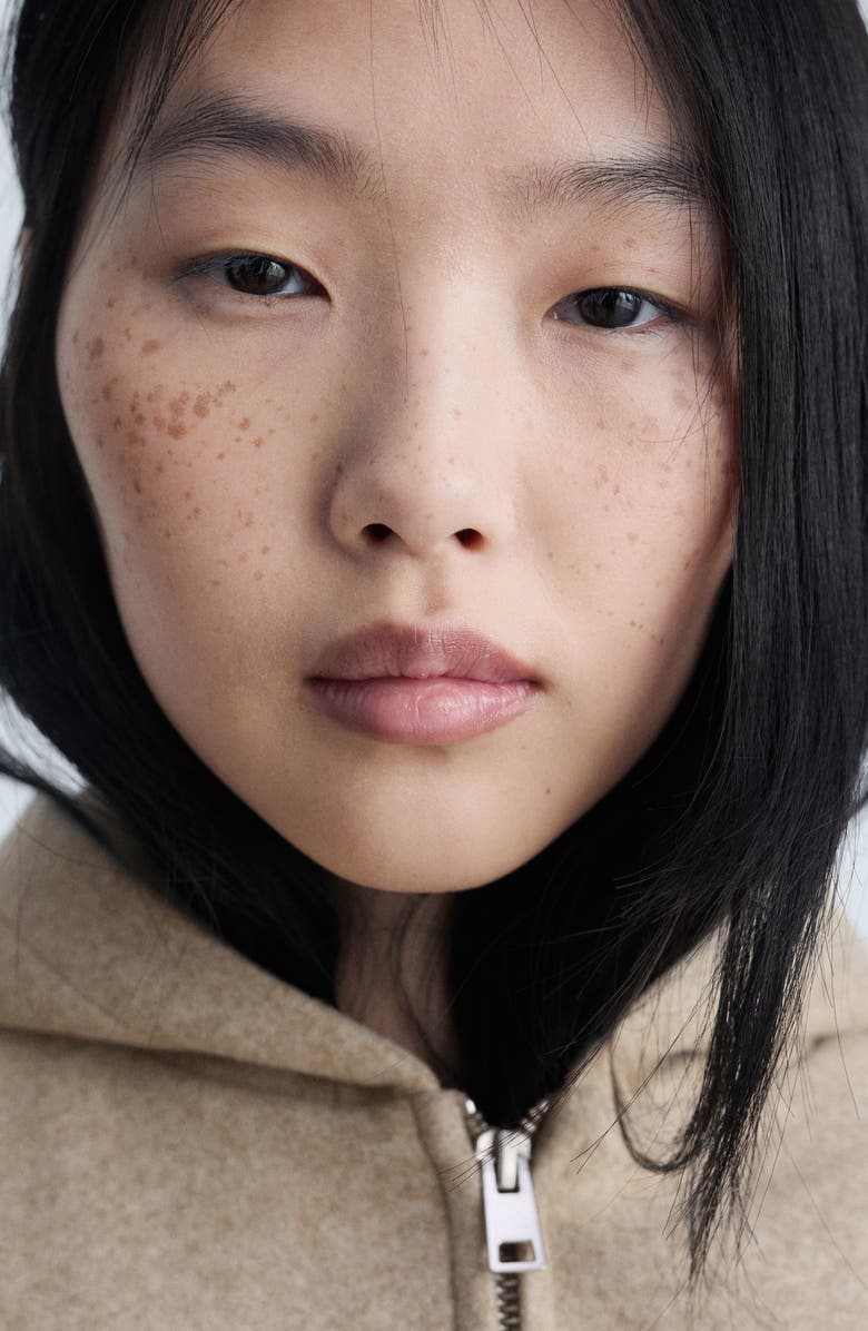 MANGO Crop Full Zip Hoodie, Alternate, color, 