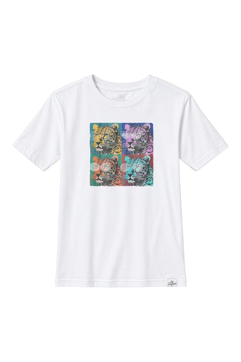 Kids' Leopard Warhol Graphic T-Shirt, Main, color, WHITE