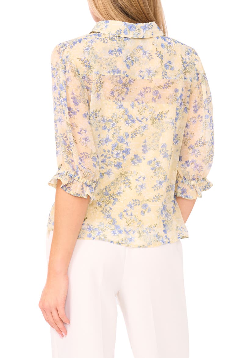 Floral Print Woven Shirt, Alternate, color, PASTEL YELLOW