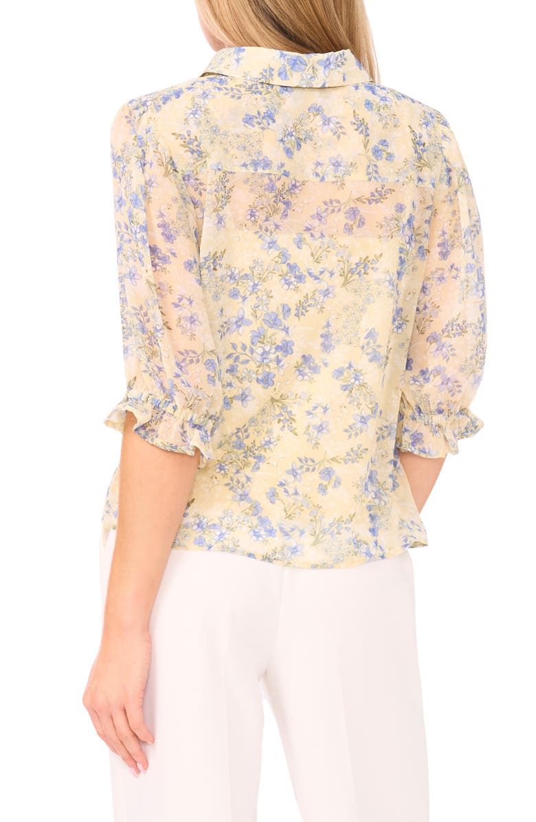 Halogen<sup>®</sup> Floral Print Woven Shirt, Alternate, color, Pastel Yellow