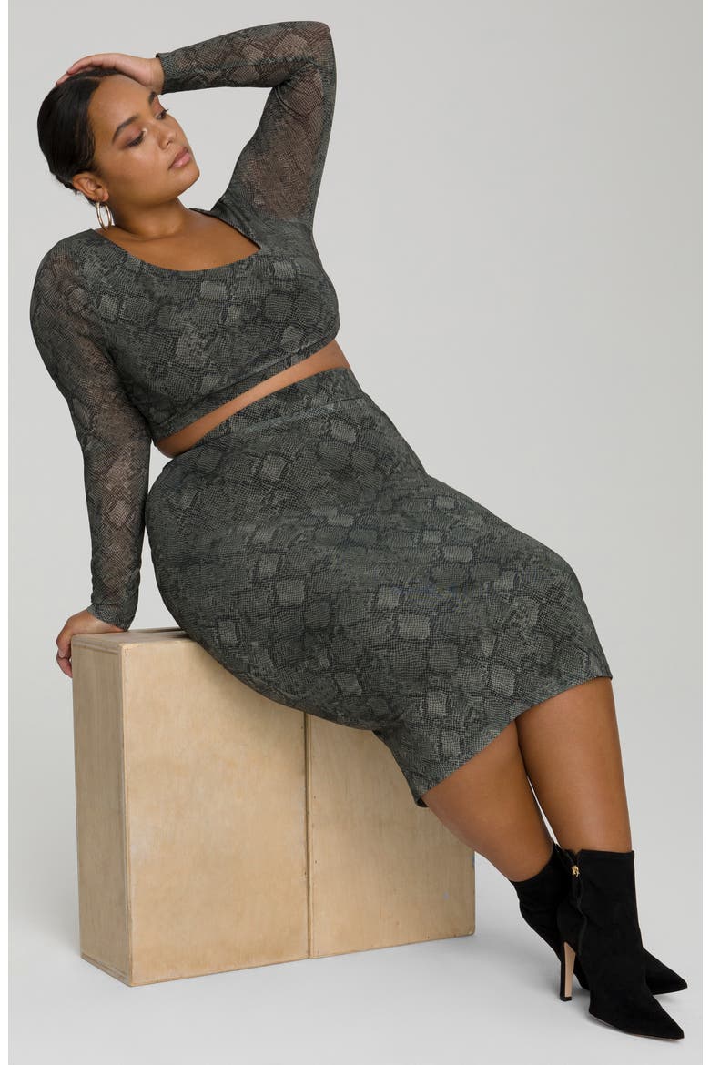 Mesh Midi Skirt, Alternate, color, HUNTERSNAKE001