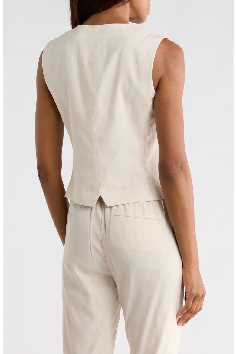 Linen Blend Vest, Alternate, color, SAND