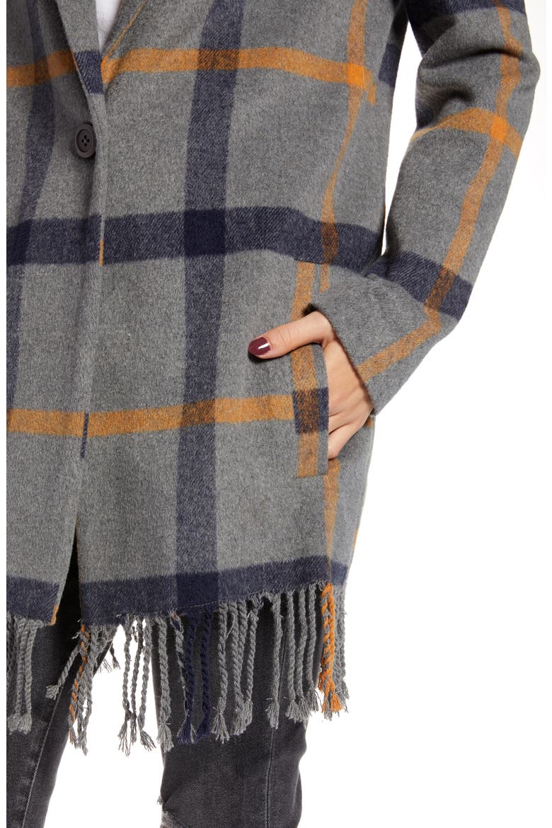 BB Dakota Elementary Plaid Coat, Alternate, color, CHARCOAL
