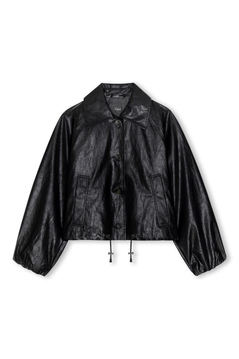 North Faux Leather Jacket, Alternate, color, BLACK