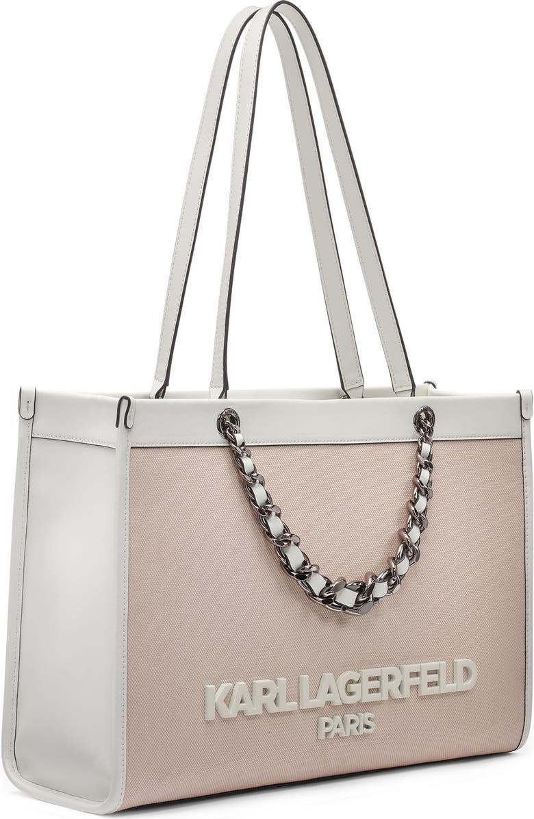 KARL LAGERFELD PARIS Savoie Canvas Tote, Alternate, color, Light Pink