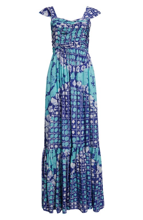 Busayo Tunde Maxi Dress In Blue Multi