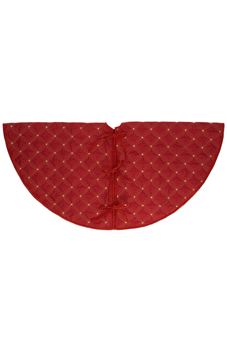 Northlight Round Quilted Tree Skirt - 60" - Red and Gold, Alternate, color,