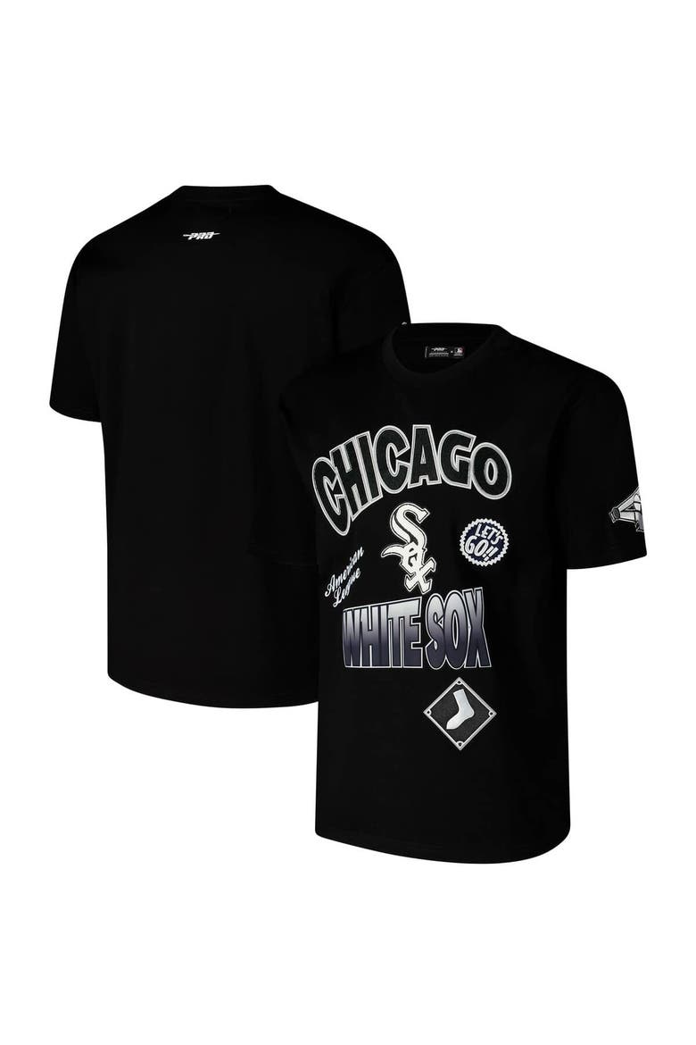 Men's Pro Standard Black Chicago White Sox Turn It Up Dropped Shoulder T-Shirt, Alternate, color, Black