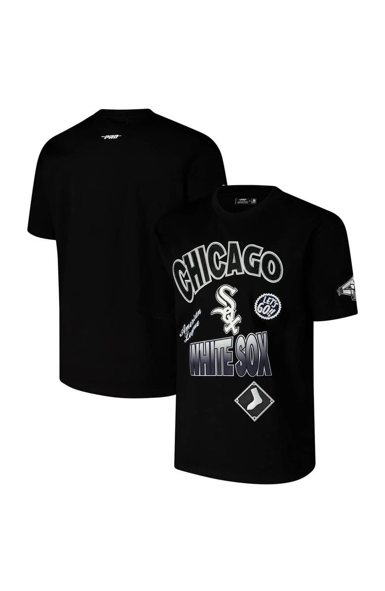 PRO STANDARD Men's Pro Standard Black Chicago White Sox Turn It Up Dropped Shoulder T-Shirt, Alternate, color, Black