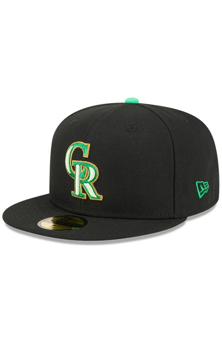 New Era Men's New Era Black Colorado Rockies 2026 St. Patrick's Day 59FIFTY Fitted Hat, Alternate, color, Black