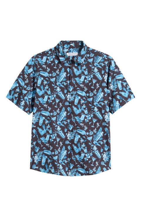 Bahama Coast Mix 'n' Sip IslandZone® Short Sleeve Button-Up Shirt