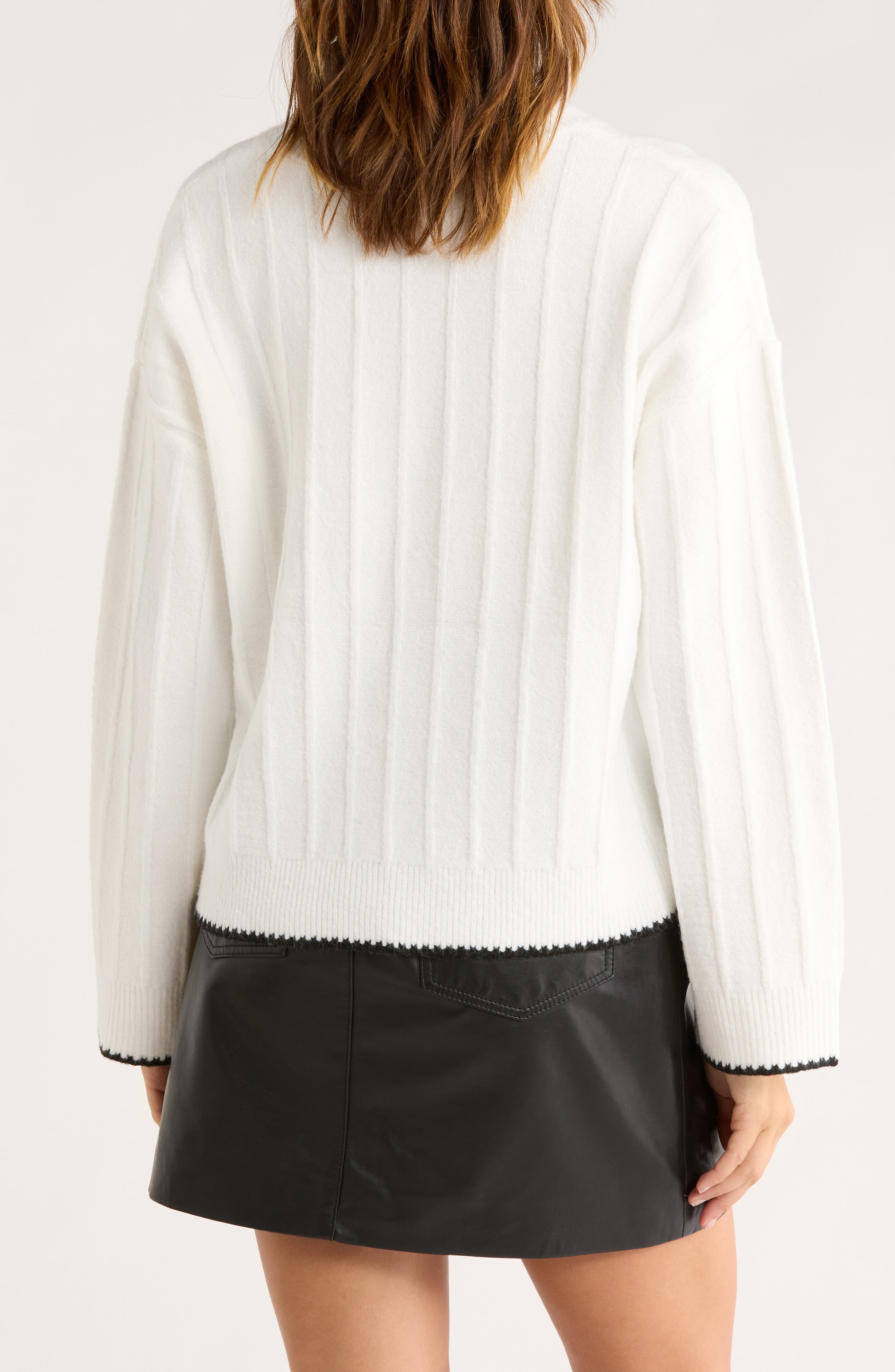 Contrast Stitch Pullover Sweater - image 2