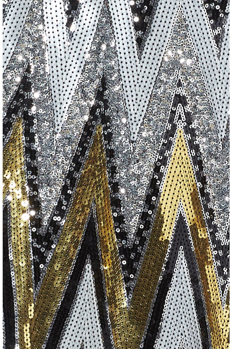 Chevron Sequin Sweater Dress, Alternate, color, BLACK MULTI