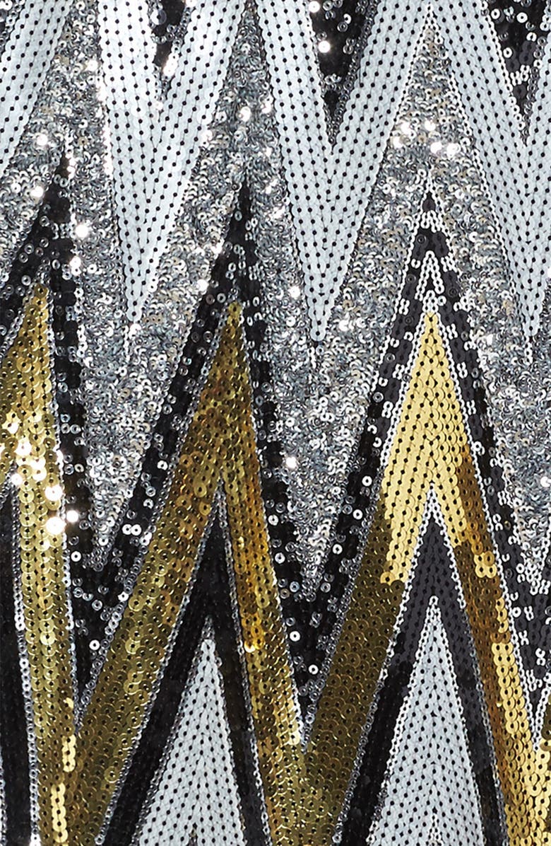 Marciano Chevron Sequin Sweater Dress, Alternate, color, 