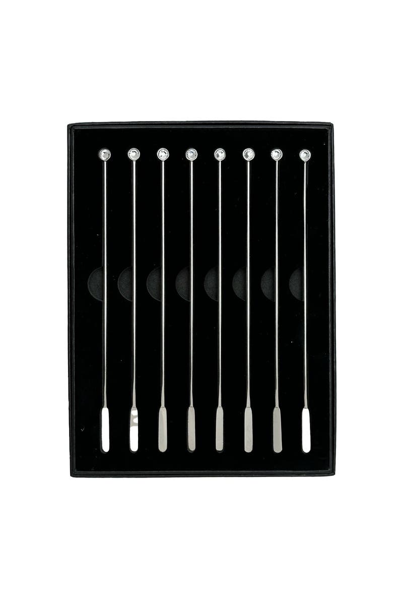 Diamond Crystal Cocktail Stir Sticks, Main, color, Silver