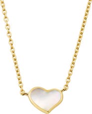 Jan Leslie Single Heart 18" Necklace Set In Sterling Silver With 18K Gold Overlay