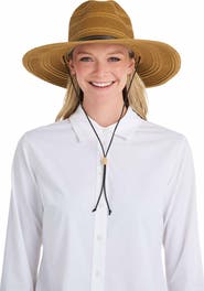 Coolibar Women's Tempe Sun Hat with Chin Cord, UPF 50+ Sun Protection