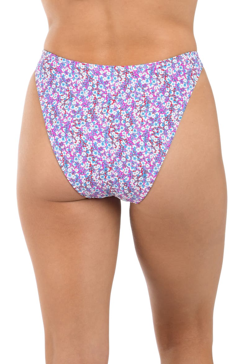 Flora High Cut Bikini Bottoms, Alternate, color, PURPLE MULTI