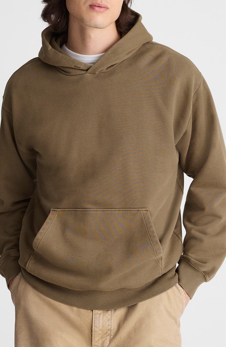 Madewell Woodland Brushed Terry Hoodie, Main, color, Raw Umber