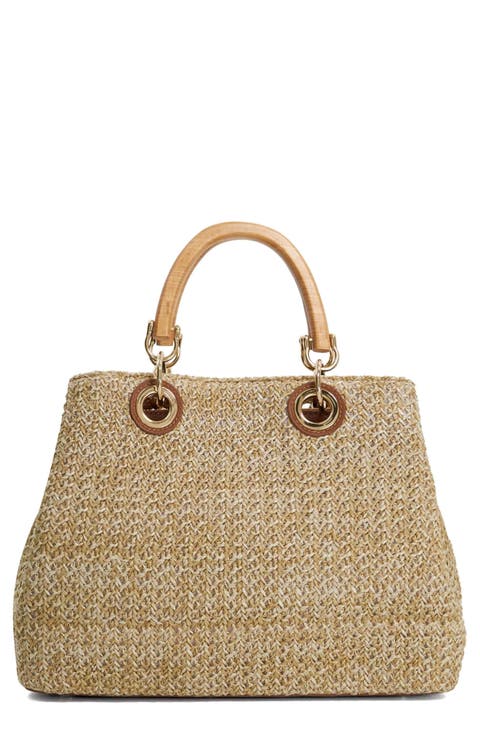 Demmy Woven Top Handle Bag