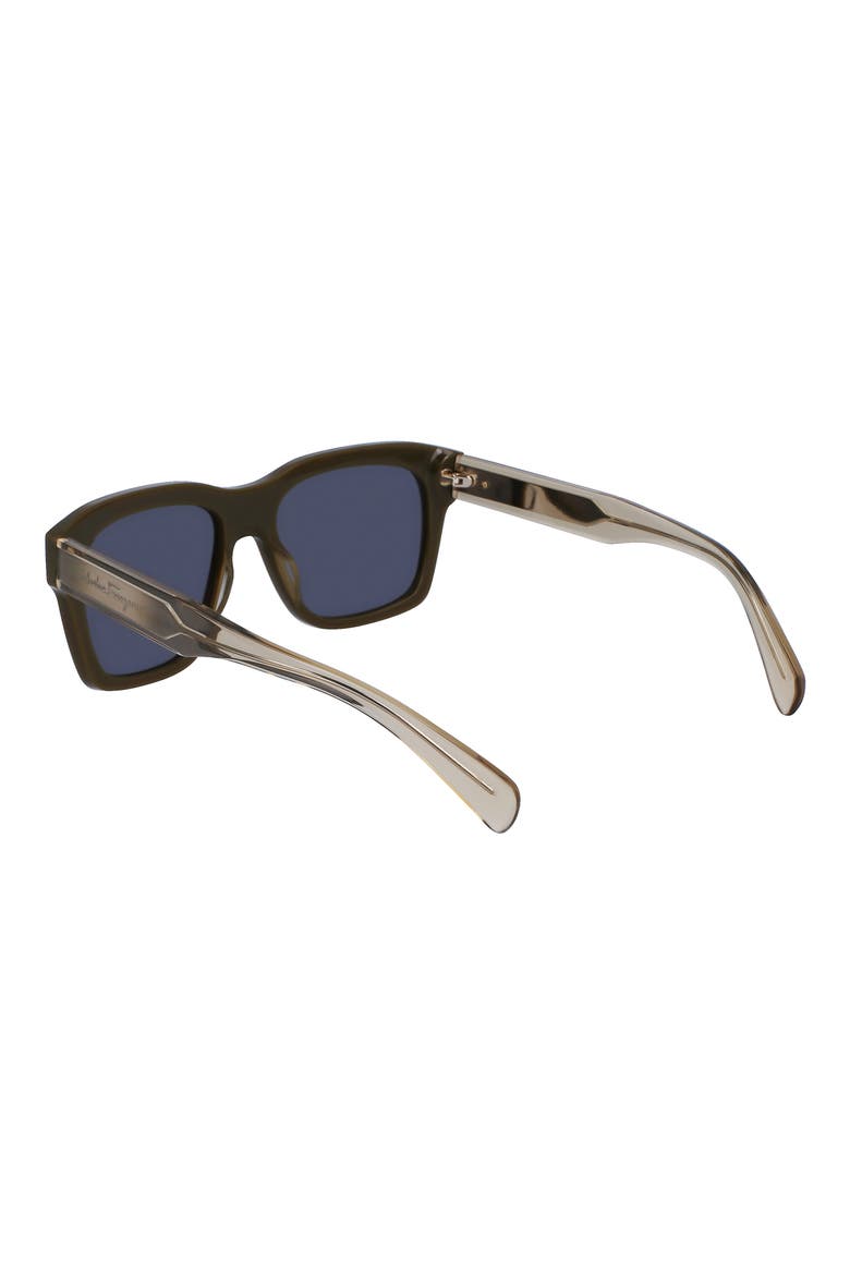 56mm Polarized Rectangular Sunglasses, Alternate, color, DARK KHAKI