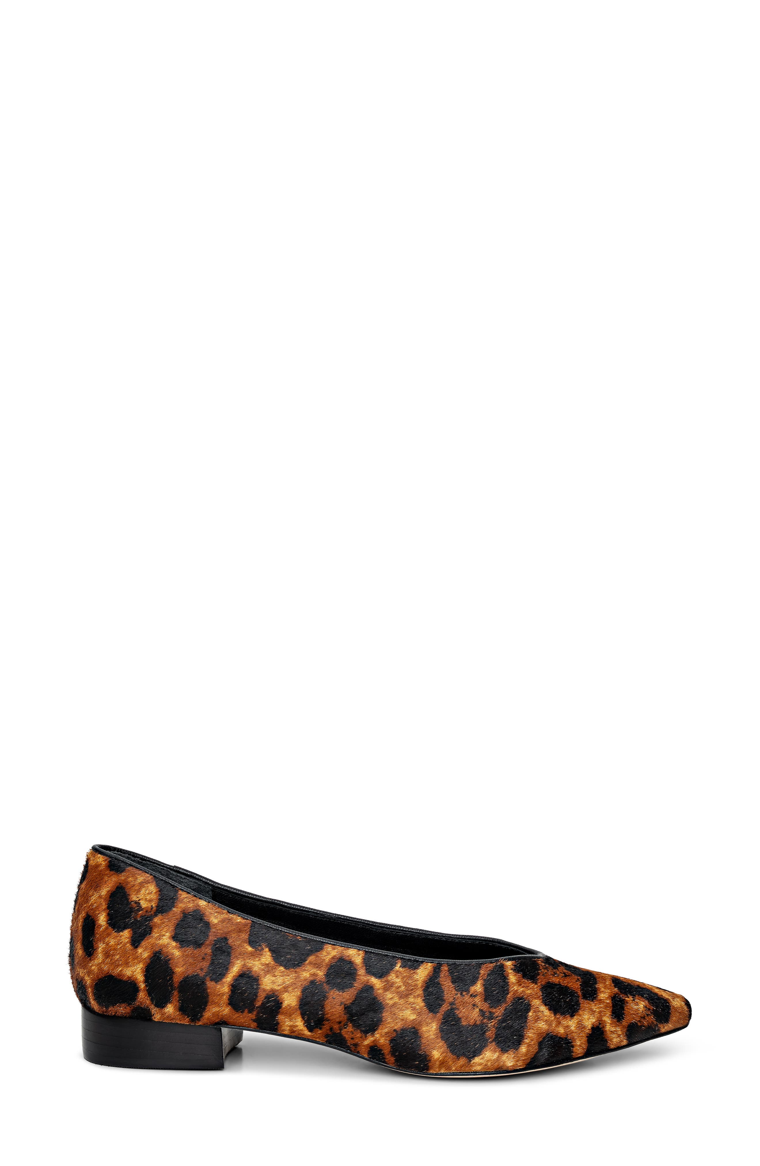 L'AGENCE Suzanne Pointed Toe Flat, Alternate, color, Leopard Hair Calf