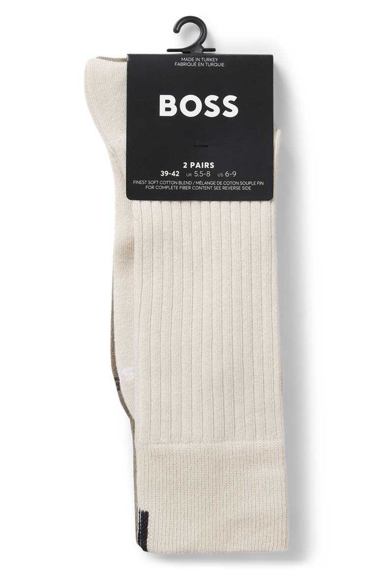 Assorted 2-Pack Solid Cotton Blend Dress Socks, Alternate, color, LIGHT BEIGE