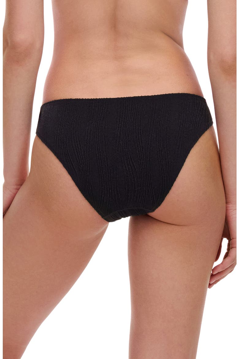 Jacquard Tanga Bikini Bottoms, Alternate, color, BLACK
