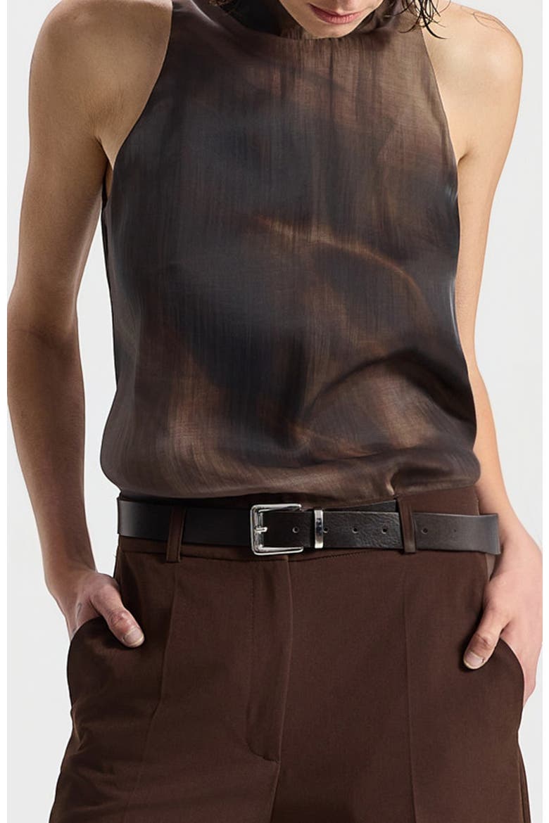 Vicky Sleeveless High-Neck Patterned Top, Alternate, color, Tie Dye Brown
