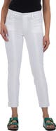 KUT from the Kloth Amy Frayed Seamed Low Rise Crop Slim Straight Leg Jeans