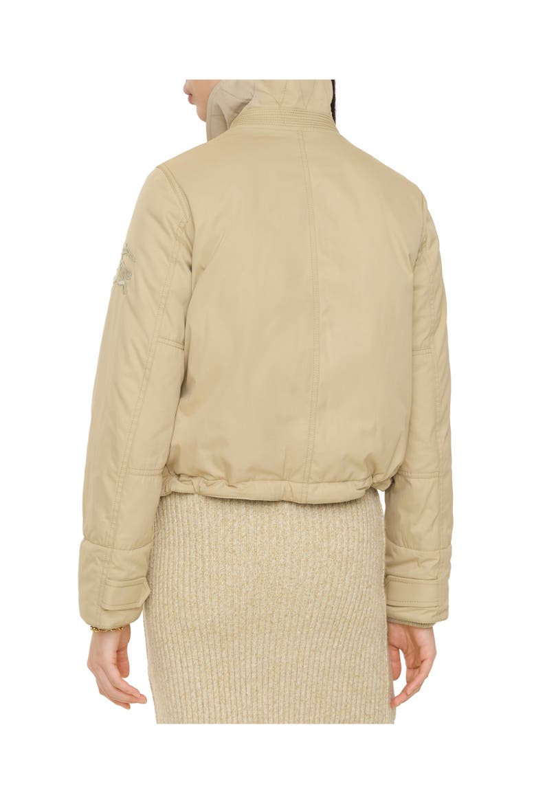 Shearling Collar Gabardine Jacket, Alternate, color, Dune beige