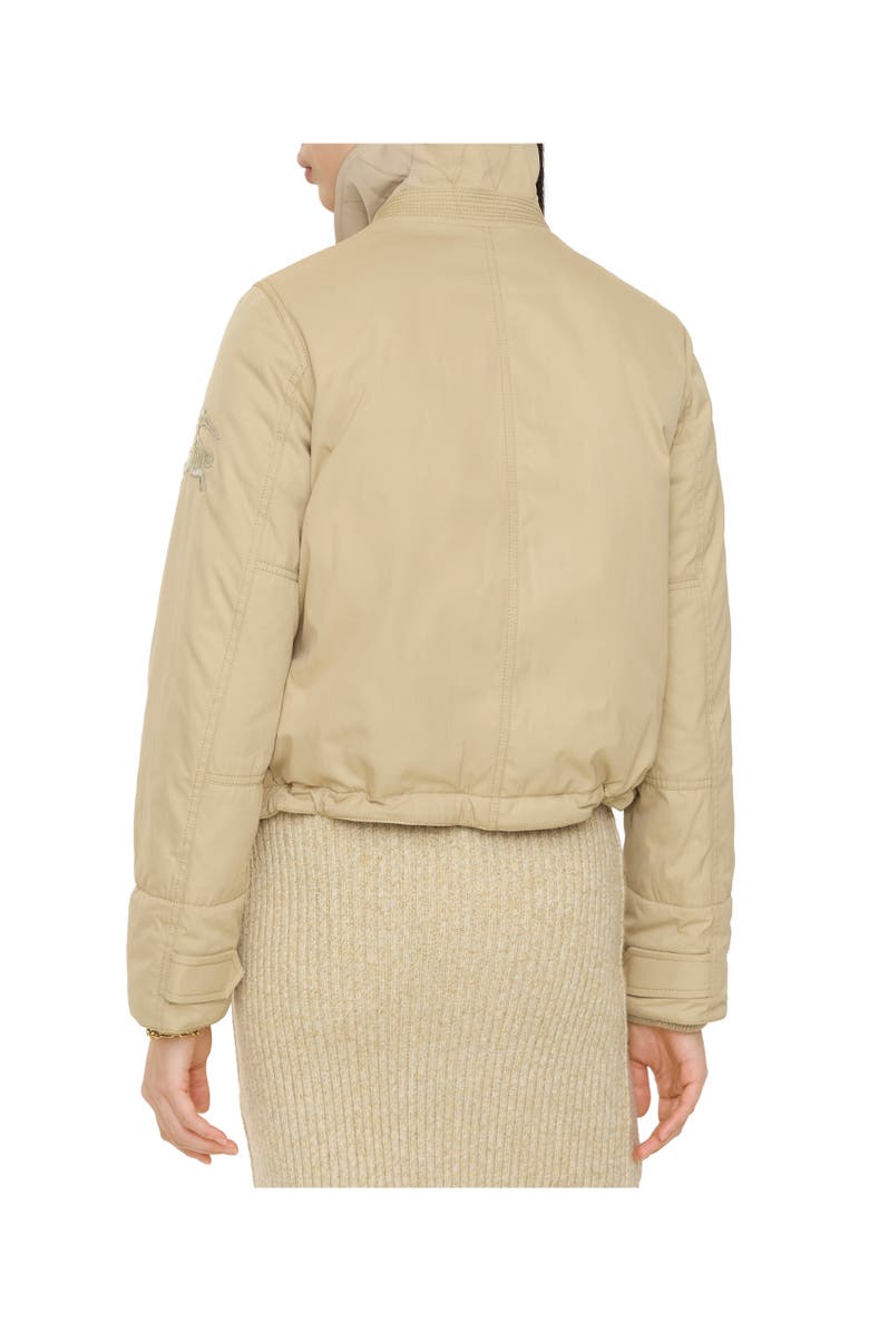 Burberry Shearling Collar Gabardine Jacket, Alternate, color, Dune Beige