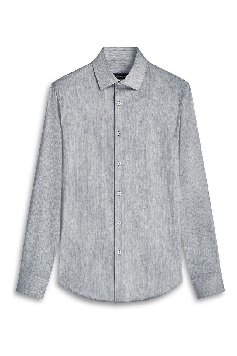 James OoohCotton® Chambray Print Button-Up Shirt, Alternate, color, BLACK
