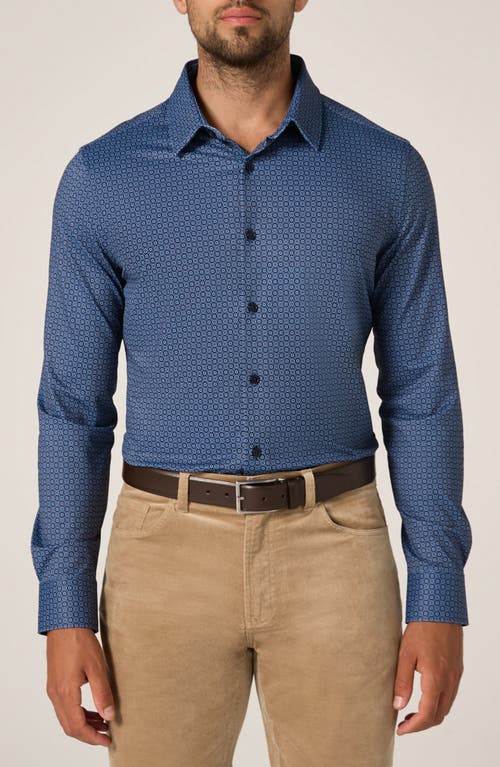 7 Diamonds Alba Wrinkle Resistant Performance Button-up Shirt In Blue