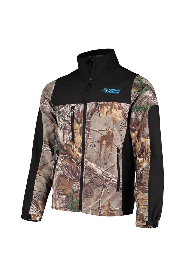Men's Dunbrooke Realtree Camo/Black Carolina Panthers Circle Hunter Softshell Full-Zip Jacket, Alternate, color, Realtree Camo