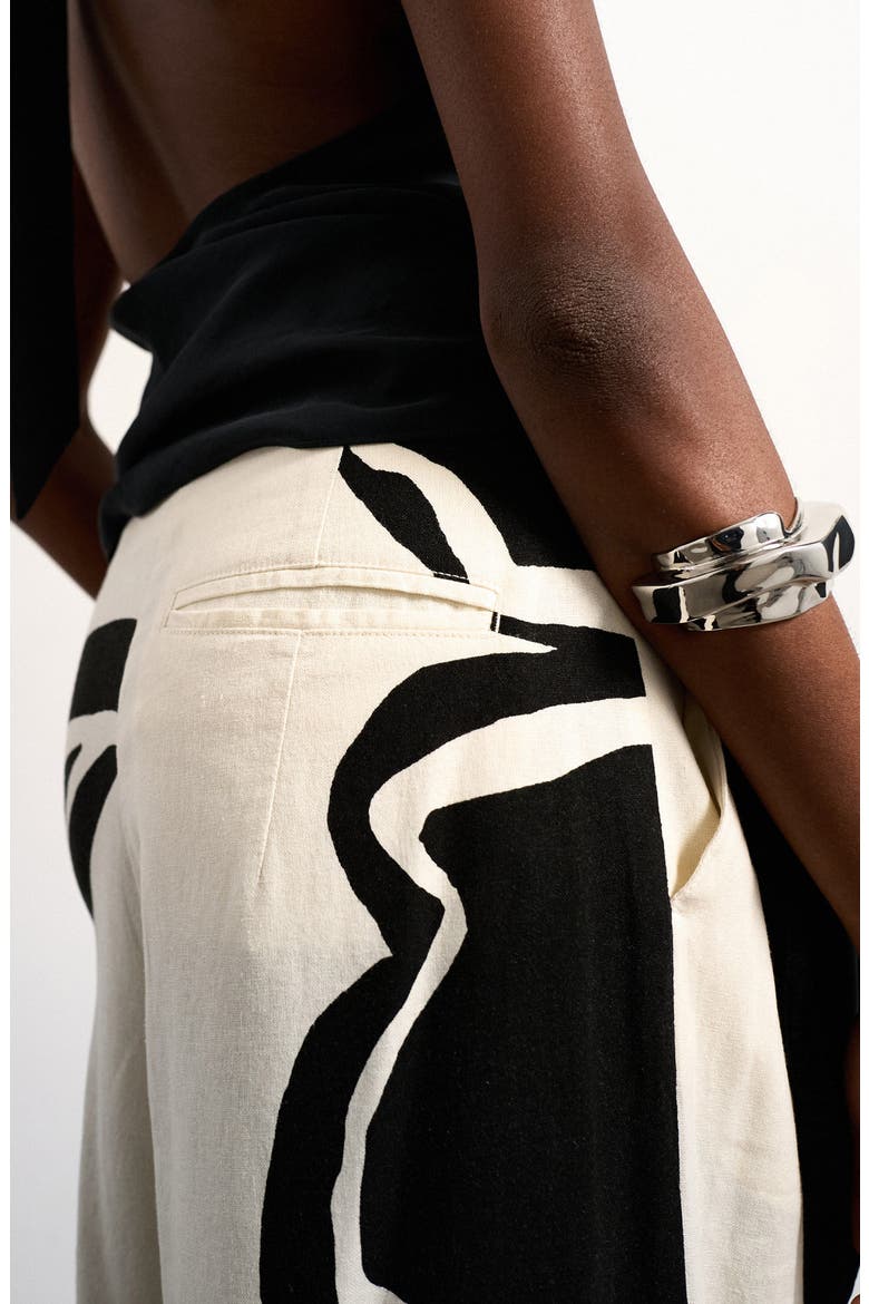 Floral Placement Palazzo Pants, Alternate, color, CREAM