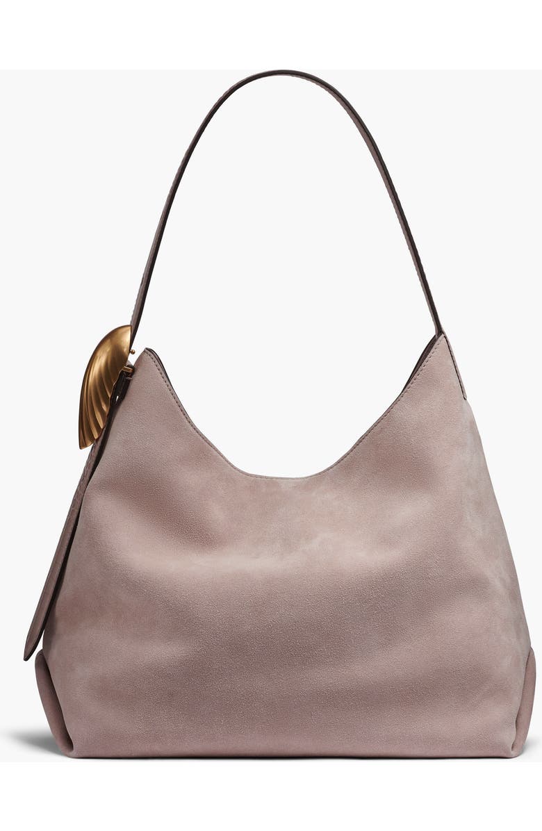 Donna Karan New York Georgette Suede Shoulder, Alternate, color, Shadow Grey