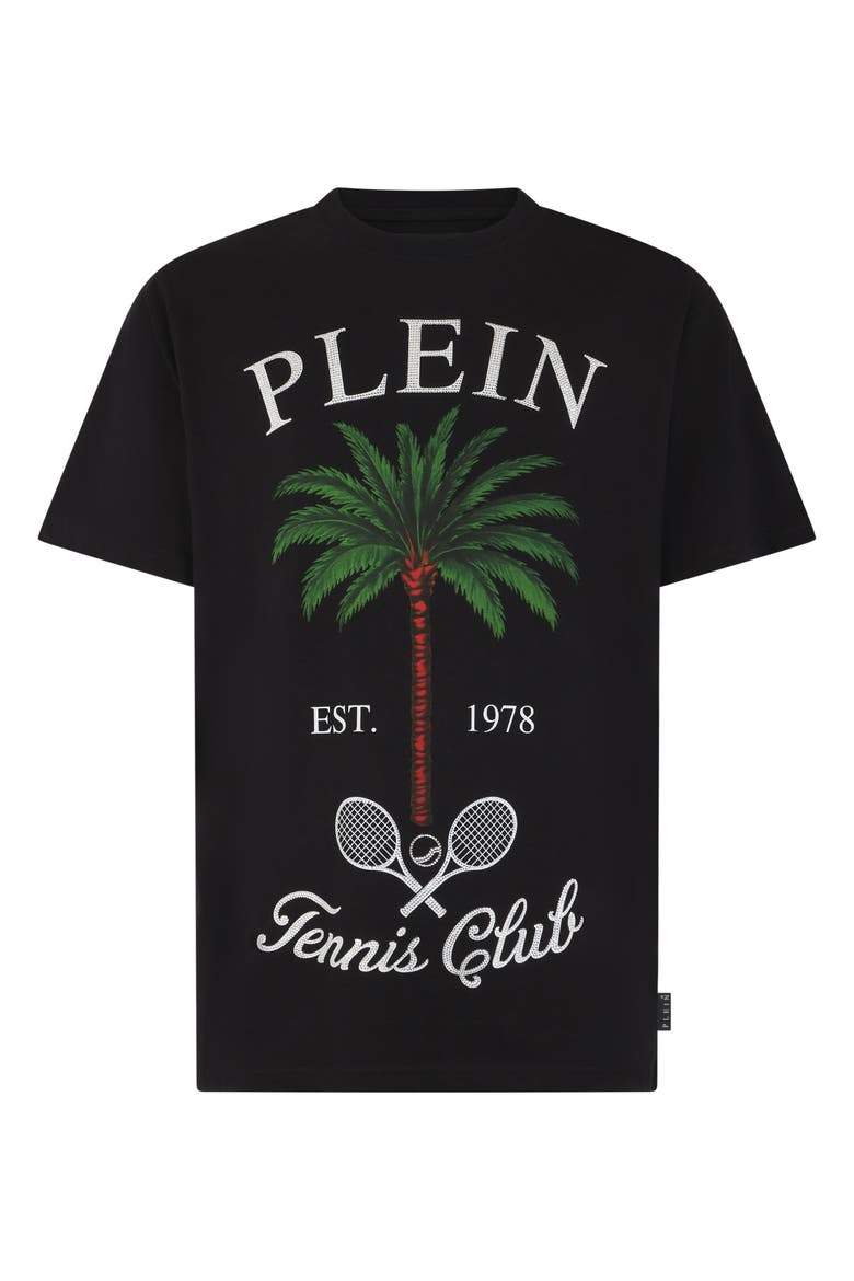 Round Neck T-Shirt Tennis Club Stones Men, Main, color, black