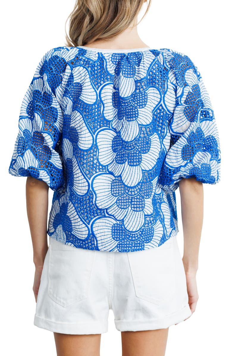 CIEBON Gianna Split Neck Top, Alternate, color, Blue