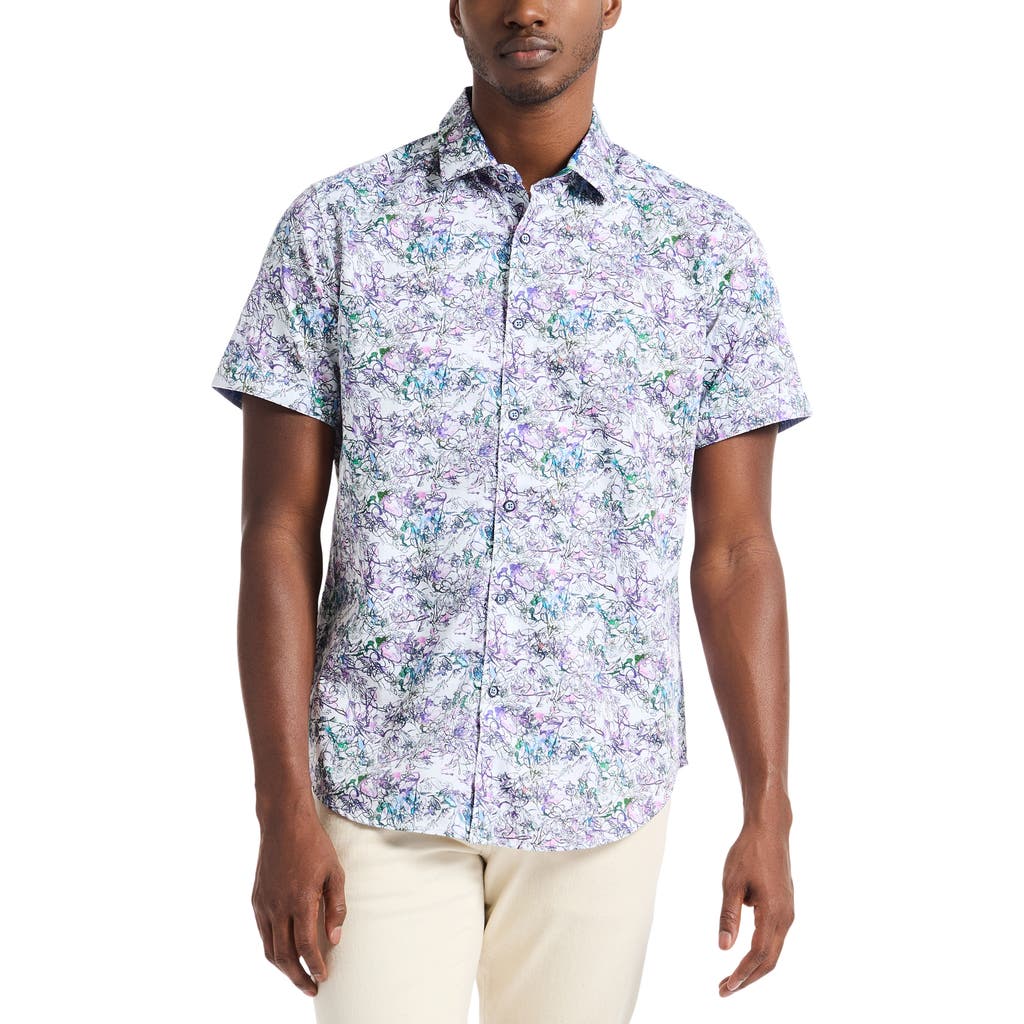 Robert Graham Crawford Short Sleeve Cotton Button-up Shirt