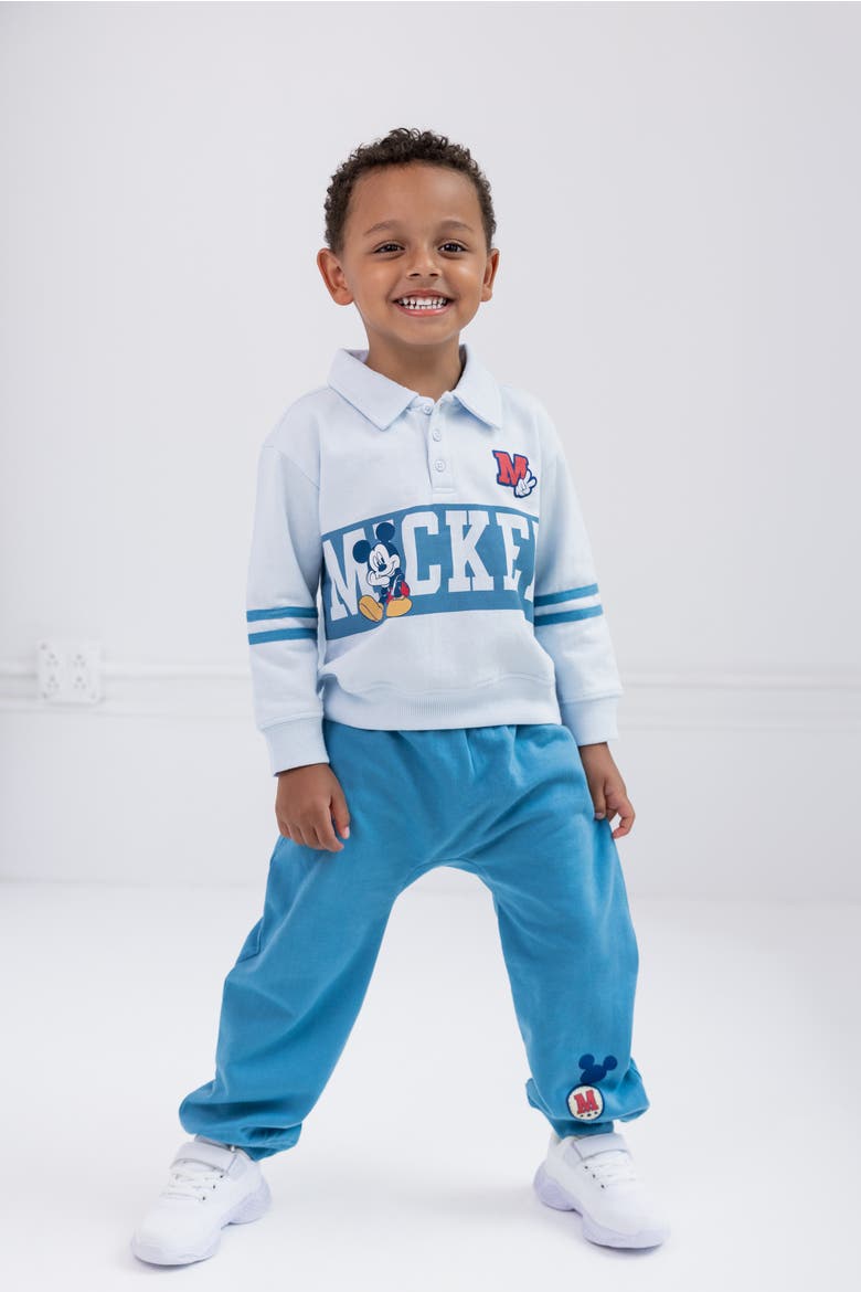 Mickey Mouse 2-Piece Fleece Polo and Pants Set, Alternate, color, Blue Teal Mickey