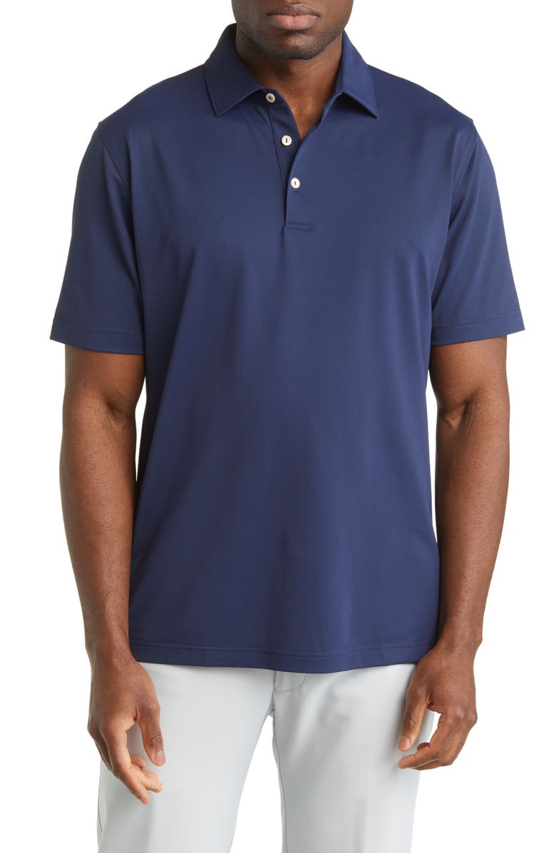 Peter Millar Solid Performance Polo, Main, color, Navy